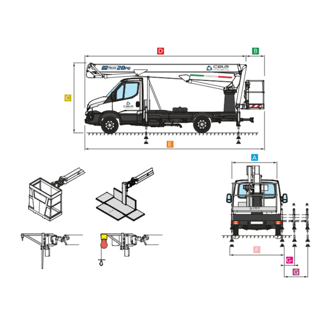 Technische tekening Cela DT Truck 28FE