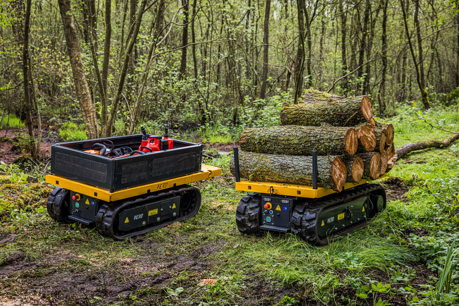 Fero elektrische transportcarrier op rupsen voor het vervoeren van zware materialen